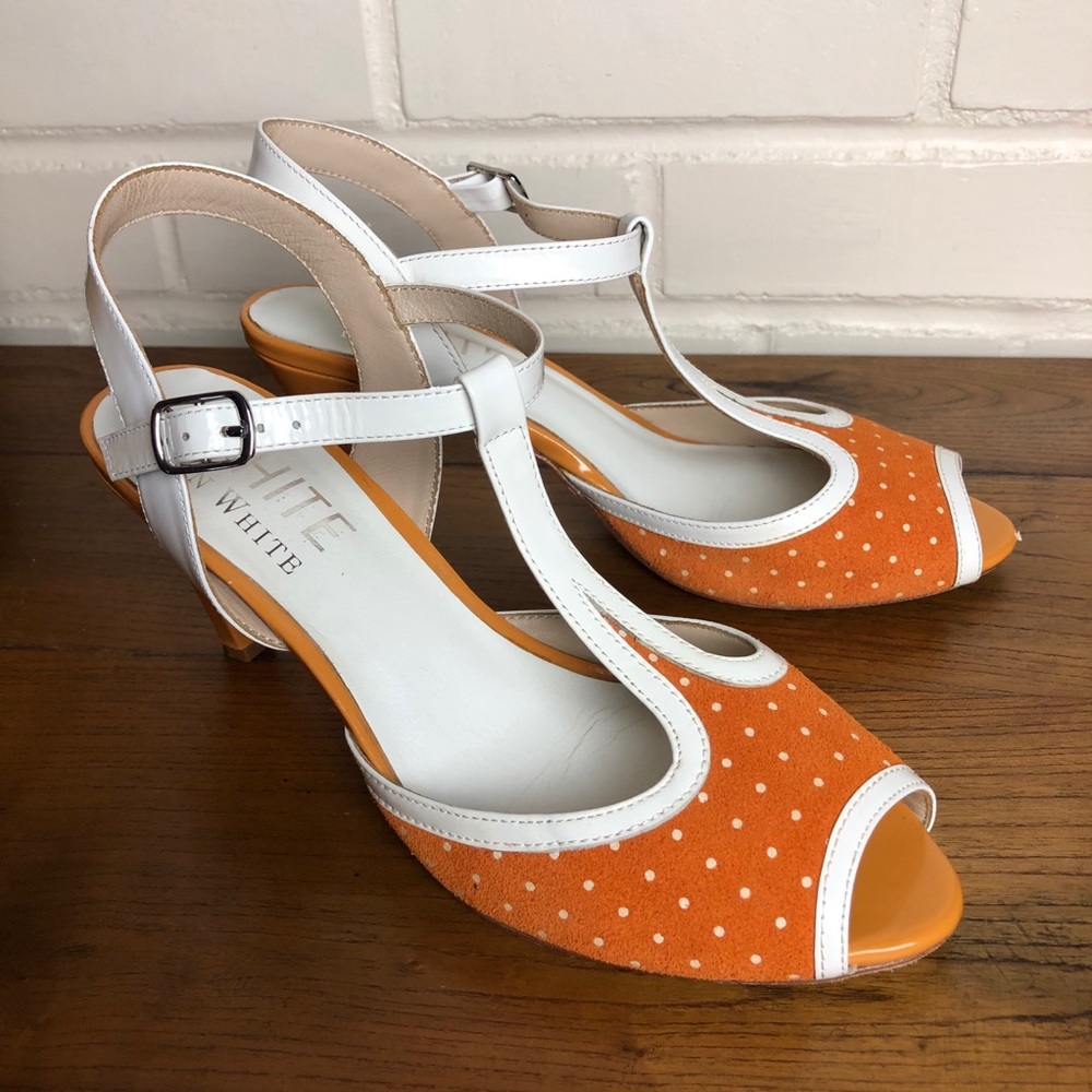 Ron White Polka Dot Peep Toe Heels Size 8.5